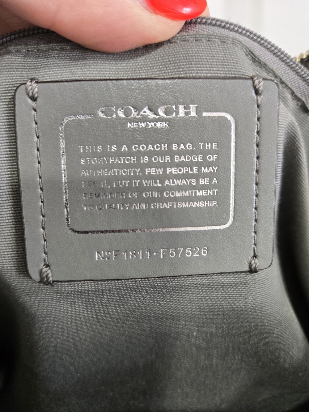 COACH Gray Leather Tote Bag with Silver Hardware - Picture 5 of 8